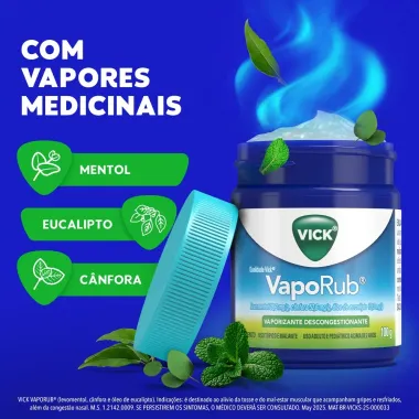 Vick VapoRub Pomada para Gripe e Congest&atilde;o Nasal 100g