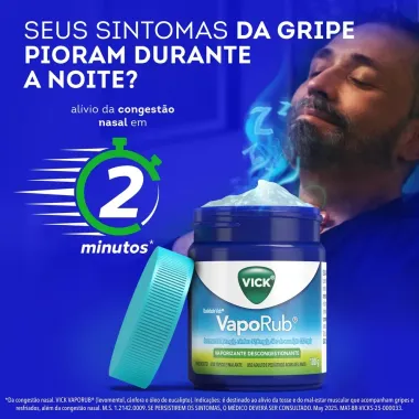 Vick VapoRub Pomada para Gripe e Congest&atilde;o Nasal 100g