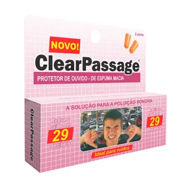 Protetor de Ouvido ClearPassage Espuma Macia com 2 Pares