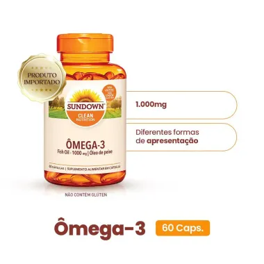 Ômega 3 Fish Oil 1000mg Sundown Naturals com 60 Cápsulas