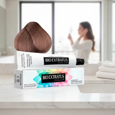 Tintura Creme Bio Extratus Color Louro Claro Acinzentado 8.1 60ml