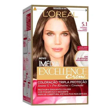 Tintura Creme Imédia Excellence L'oréal Castanho Claro Acinzentado 5.1 Kit