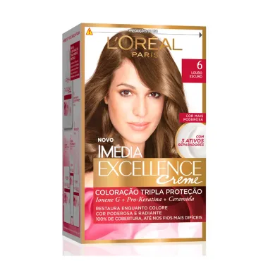 Tintura Creme Imédia Excellence L'oréal Louro Escuro 6 Kit