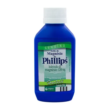Leite de Magn&eacute;sia de Phillips Suspens&atilde;o Sabor Hortel&atilde; com 120ml