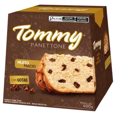 Panettone Tommy Gotas Sabor Chocolate com 400g
