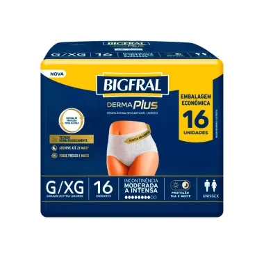 Roupa Íntima Bigfral Derma Plus G/XG 16 Unidades