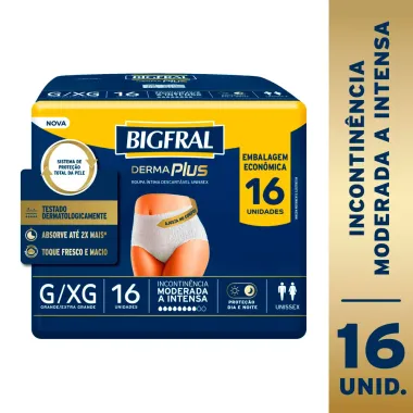 Roupa Íntima Bigfral Derma Plus G/XG 16 Unidades