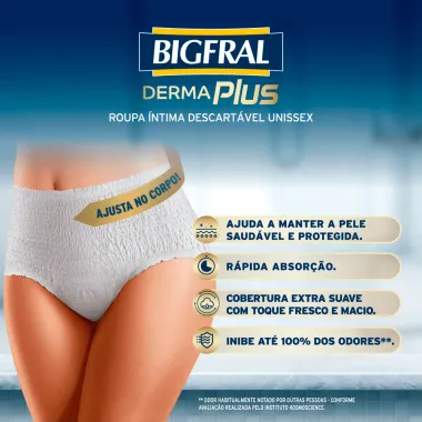 Roupa Íntima Bigfral Derma Plus P/M 16 Unidades