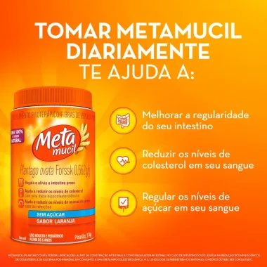 Metamucil P&oacute; Sabor Laranja com 174g