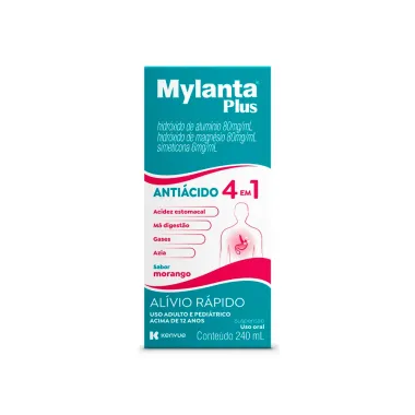 Mylanta Plus Sabor Morango Suspens&atilde;o Oral com 240ml