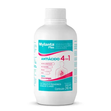 Mylanta Plus Sabor Morango Suspens&atilde;o Oral com 240ml