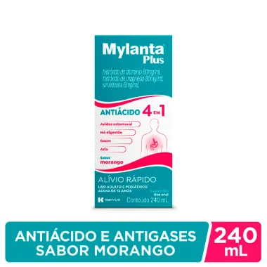 Mylanta Plus Sabor Morango Suspens&atilde;o Oral com 240ml