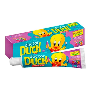 Gel Dental Infantil Dentalclean Doctor Duck sem Flúor Sabor Mix de Frutas 50g