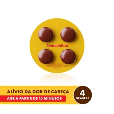 Analg&eacute;sico Neosaldina Dipirona Blister 4 dr&aacute;geas