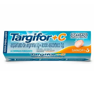 Targifor+C Aspartato de Arginina 1g e Vitamina C 1g 16 comprimidos efervescentes