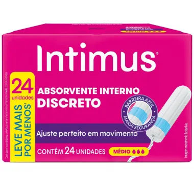 Absorvente Interno Intimus Discreto Médio  24 Unidades