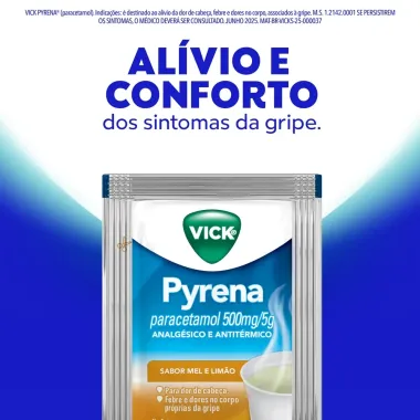 Vick Pyrena Sabor Mel e Lim&atilde;o com 5 Envelopes de 5g cada
