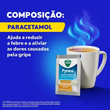 Vick Pyrena Sabor Mel e Lim&atilde;o com 5 Envelopes de 5g cada