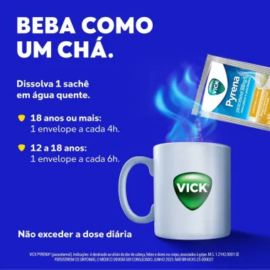 Vick Pyrena Sabor Mel e Lim&atilde;o com 5 Envelopes de 5g cada