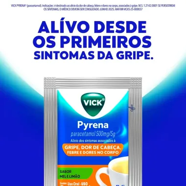 Vick Pyrena Sabor Mel e Lim&atilde;o com 5 Envelopes de 5g cada