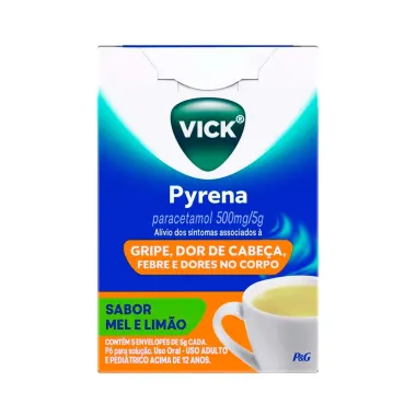 Vick Pyrena Sabor Mel e Lim&atilde;o com 5 Envelopes de 5g cada