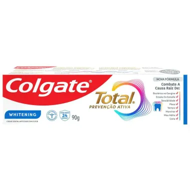 Creme Dental Colgate Total Prevenção Ativa Whitening com Flúor 90g
