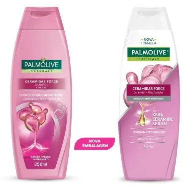 Shampoo Palmolive Naturals Ceramidas Force para Cabelo Opaco e Quebradi&ccedil;o 350ml