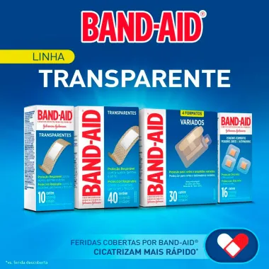 Curativos Band Aid Transparentes 40 Unidades