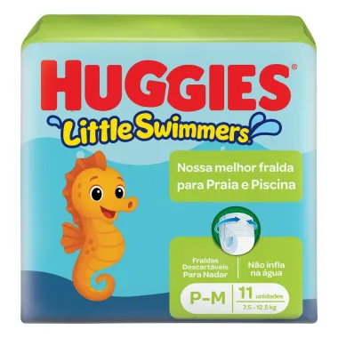 Fralda Huggies Little Swimmers Tamanho P/M 11 Unidades Descart&aacute;veis