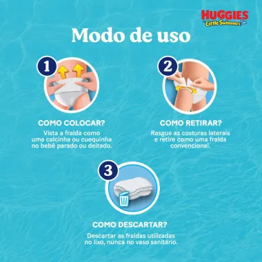 Fralda Huggies Little Swimmers Tamanho P/M 11 Unidades Descart&aacute;veis