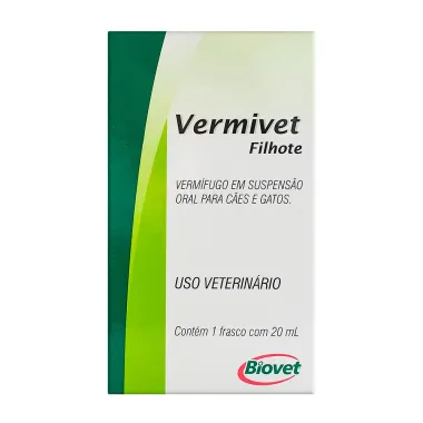 Vermivet Filhote para Cães e Gatos Uso Veterinário com 20ml