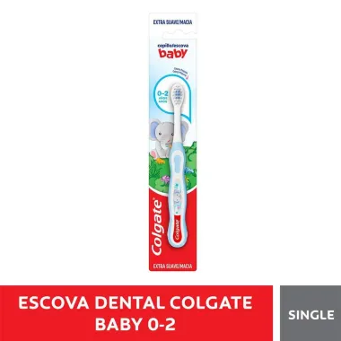 Escova Dental Infantil Colgate Baby 0 a 2 Anos Extra Macia Cores Sortidas com 1 Unidade