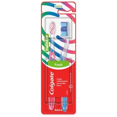 Escova de Dente Colgate Twister Macia Cores Sortidas 2 Unidades