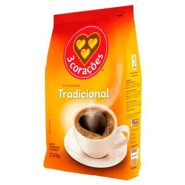 Caf&eacute; 3 Cora&ccedil;&otilde;es Tradicional com 250g