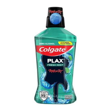 Solução Bucal Colgate Plax Fresh Mint com Flúor sem Álcool Leve 500ml Pague 350ml