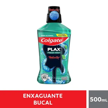 Solução Bucal Colgate Plax Fresh Mint com Flúor sem Álcool Leve 500ml Pague 350ml