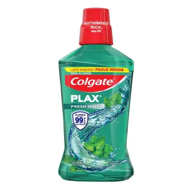 Solução Bucal Colgate Plax Fresh Mint com Flúor sem Álcool Leve 500ml Pague 350ml