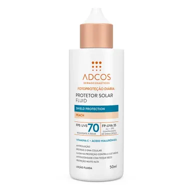 Protetor Solar Adcos Fluid Shield Protection Peach FPS 70 50ml