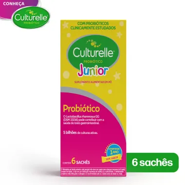 Culturelle Junior Probi&oacute;tico Sem Sabor com 6 Sach&ecirc;s