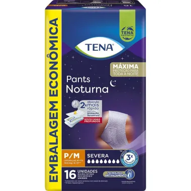 Roupa Íntima Tena Pants Noturna P/M 16 Unidades Embalagem Econômica