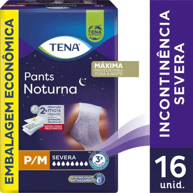 Roupa Íntima Tena Pants Noturna P/M 16 Unidades Embalagem Econômica