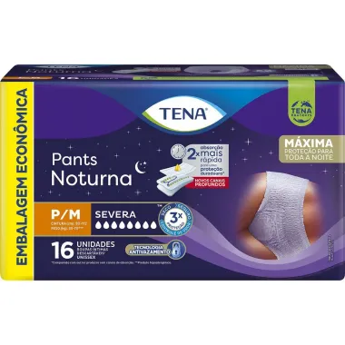 Roupa Íntima Tena Pants Noturna P/M 16 Unidades Embalagem Econômica