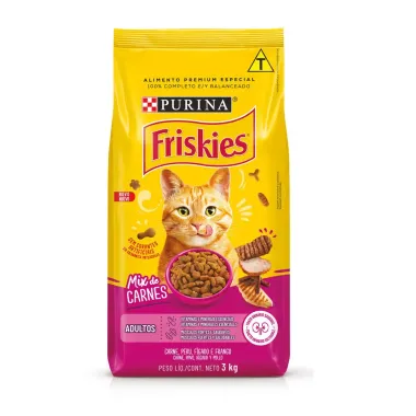 Ração para Gatos Friskies Adulto Sabor Mix de Carnes com 3kg