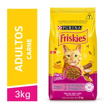 Ração para Gatos Friskies Adulto Sabor Mix de Carnes com 3kg