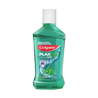 Solu&ccedil;&atilde;o Bucal Colgate Plax Fresh Mint com Fl&uacute;or sem &Aacute;lcool 60ml