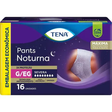 Roupa Íntima Tena Pants Noturna Tamanho G/EG 16 Unidades