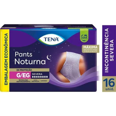 Roupa Íntima Tena Pants Noturna G/EG 16 Unidades Embalagem Econômica