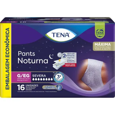 Roupa Íntima Tena Pants Noturna G/EG 16 Unidades Embalagem Econômica