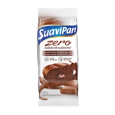 Bolinho de Chocolate SuaviPan com Recheio Chocolate Zero Adição de Açúcares 40g