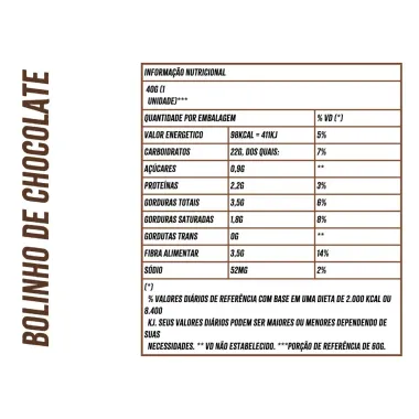 Bolinho de Chocolate SuaviPan com Recheio Chocolate Zero Adição de Açúcares 40g